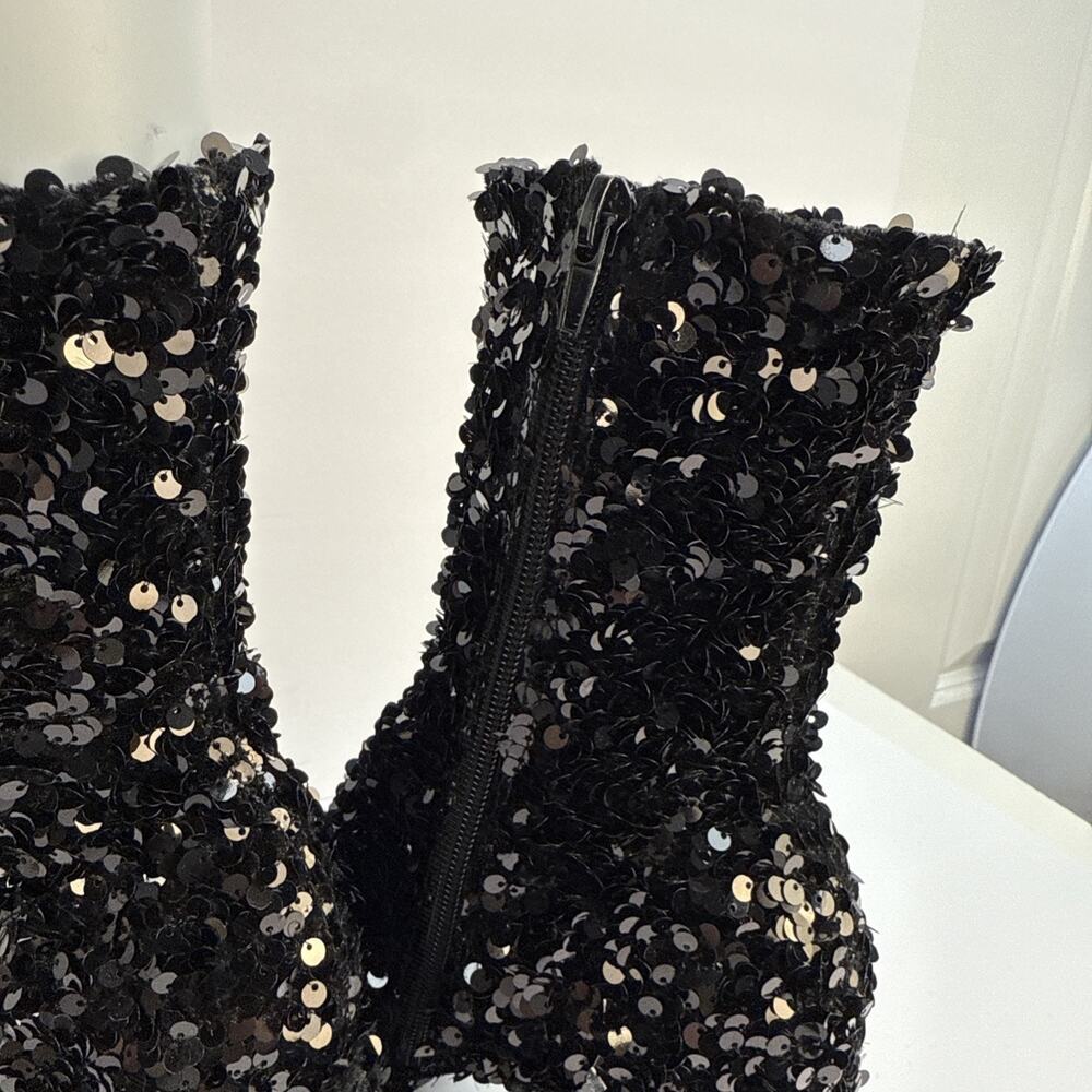 Abound‎ Women's Size 7M Black Sequin Side Zip Platform Ankle Boots NWOB - Picture 8 of 11